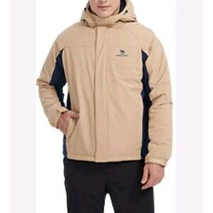 Camel Crown Mens ski Jacket Size XXL color Khaki Hooded Warm